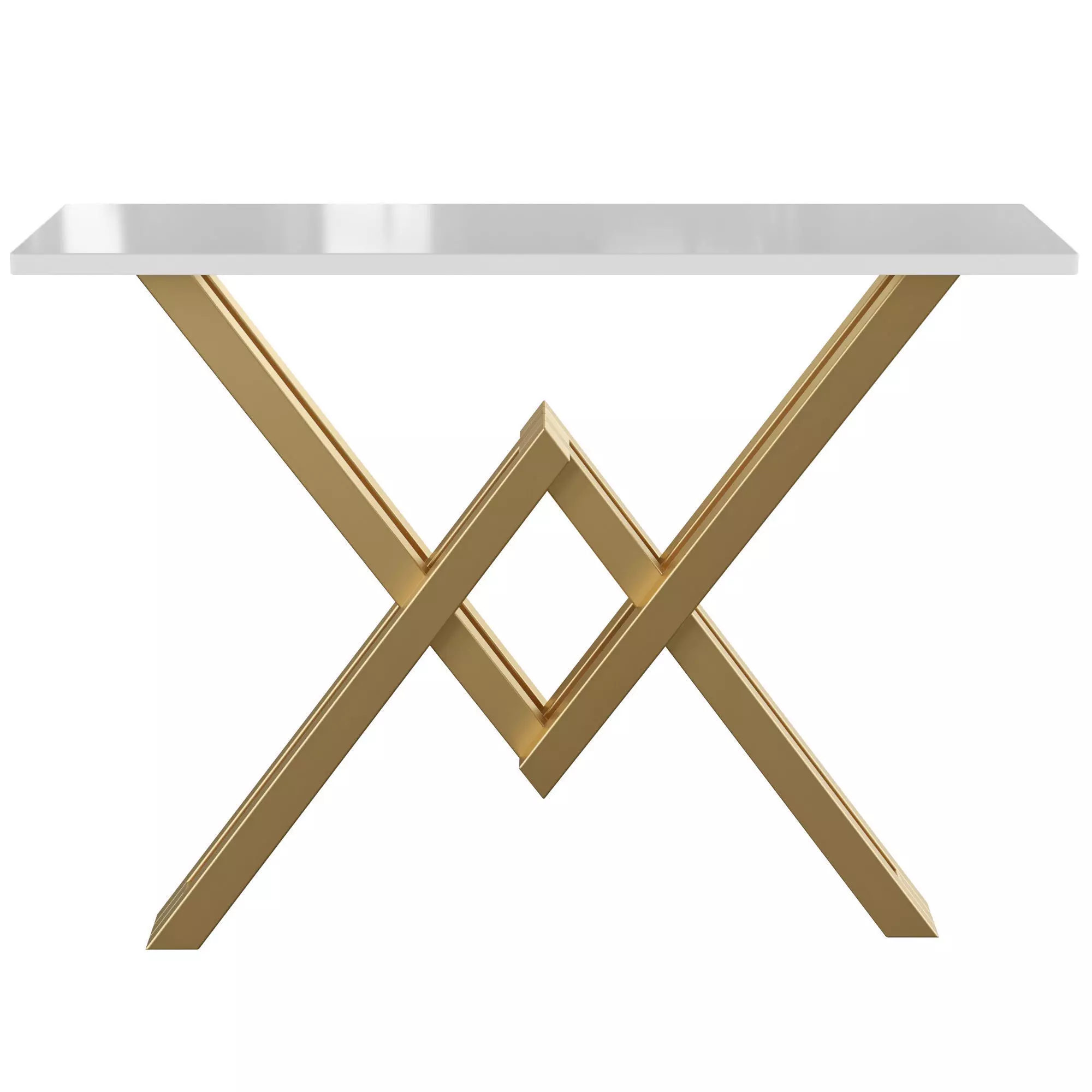 Gold Narrow Console Table Accent Table 3D model_0
