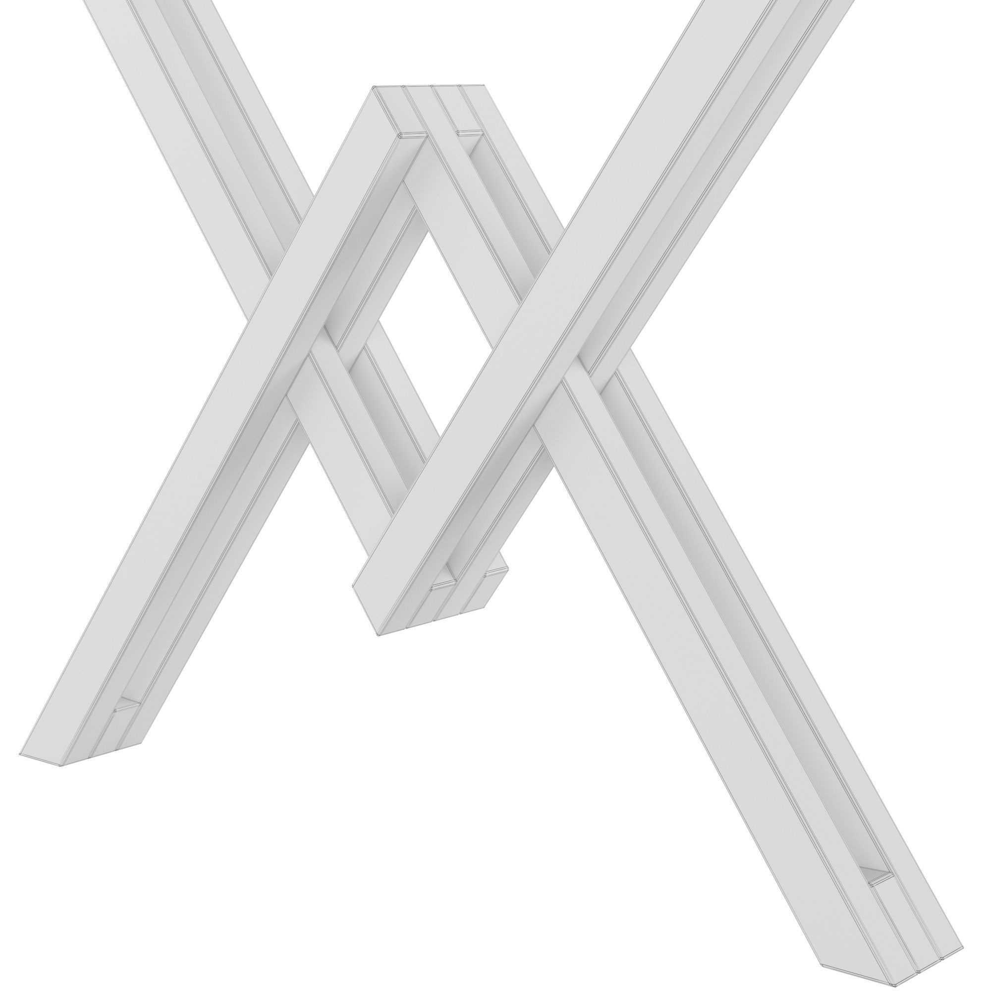 Gold Narrow Console Table Accent Table 3D model_5