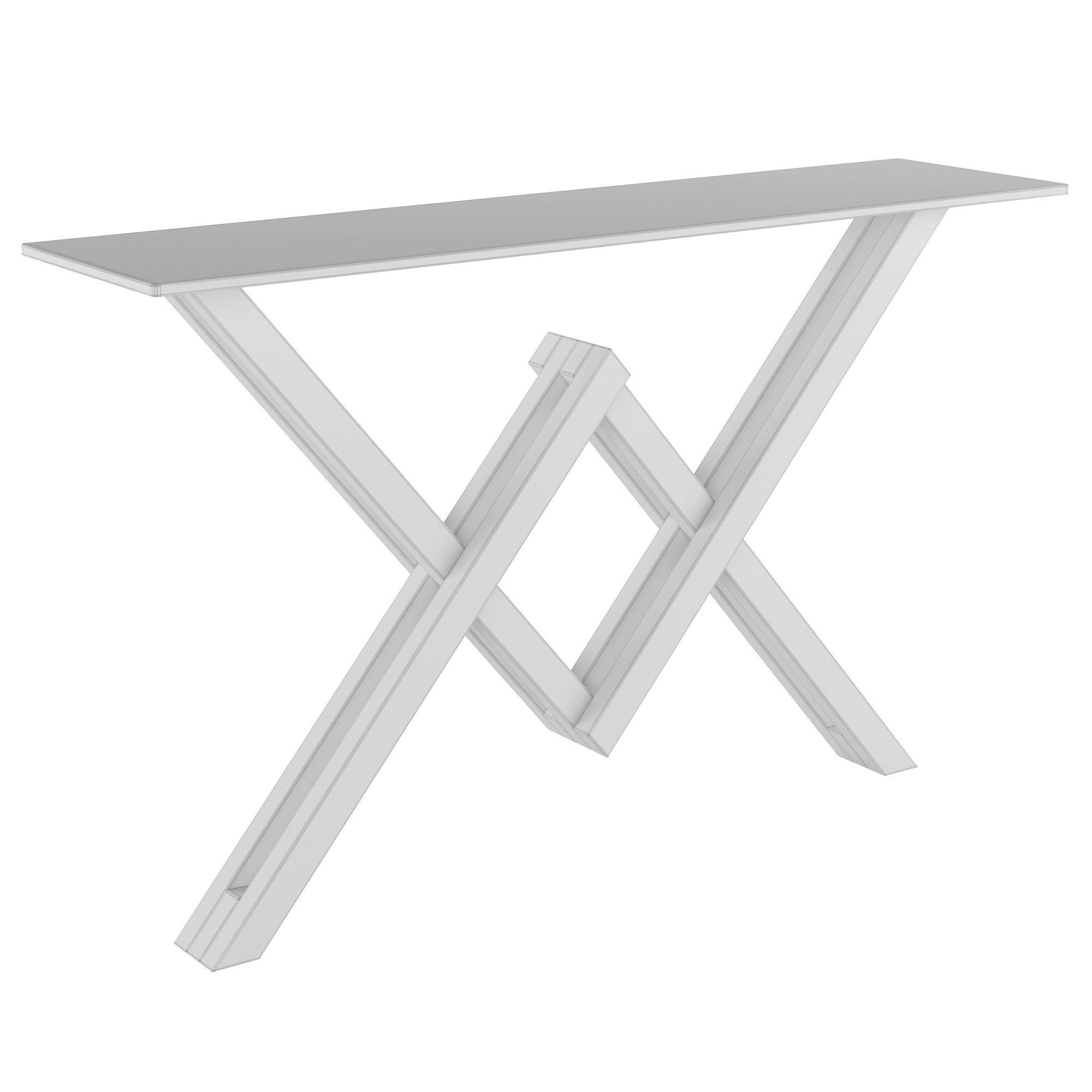 Gold Narrow Console Table Accent Table 3D model_2