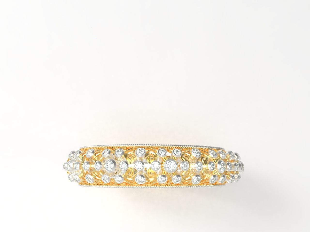 Diamond Bangle02 3D print model_4