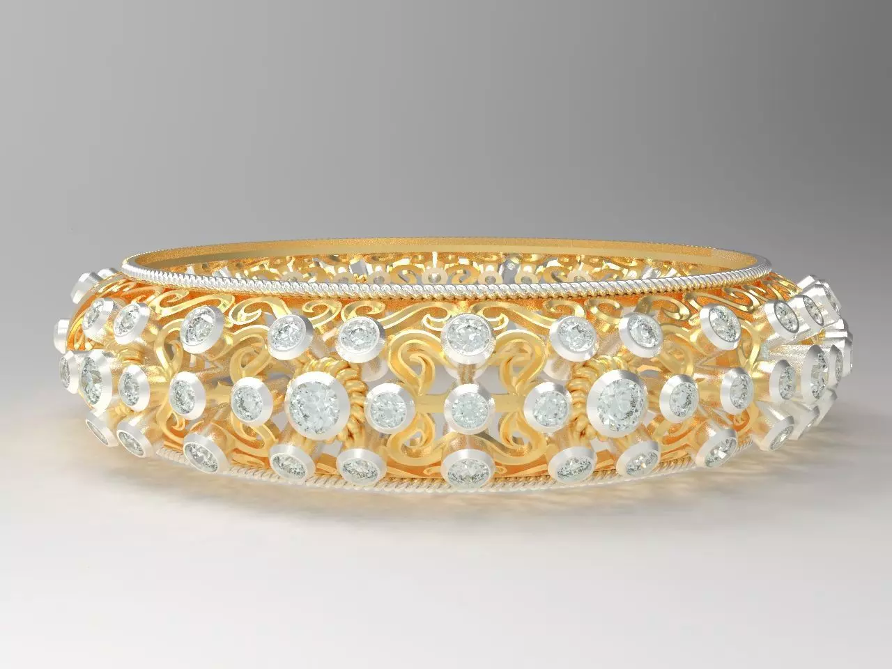 Diamond Bangle02 3D print model_0