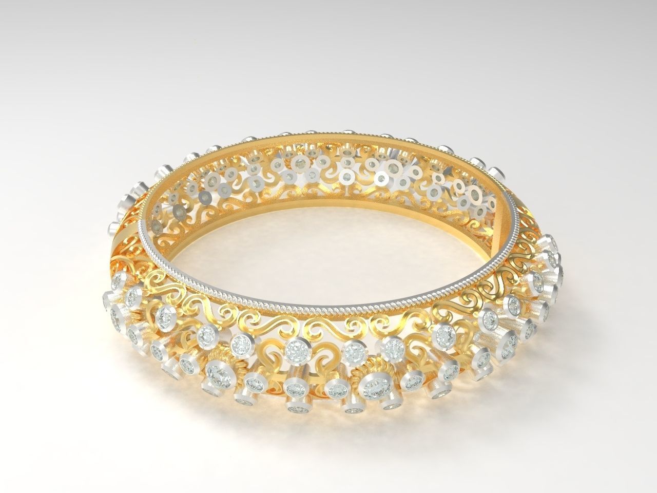Diamond Bangle02 3D print model_1
