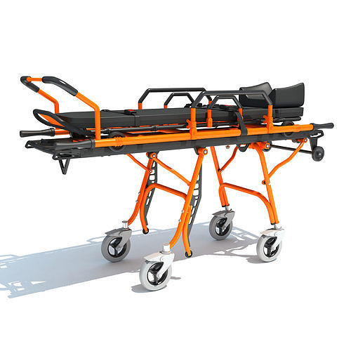 Ambulance Stretcher Trolley Pose 2 3D model
