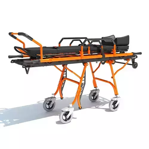 Ambulance Stretcher Trolley Pose 2 3D model