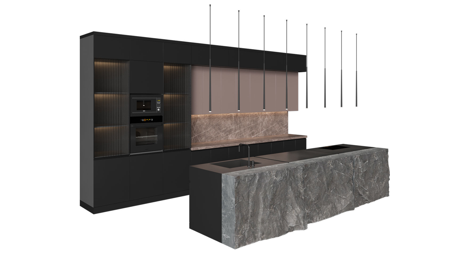 Modern Kitchen Set Designed By Sherzod 3D model_1