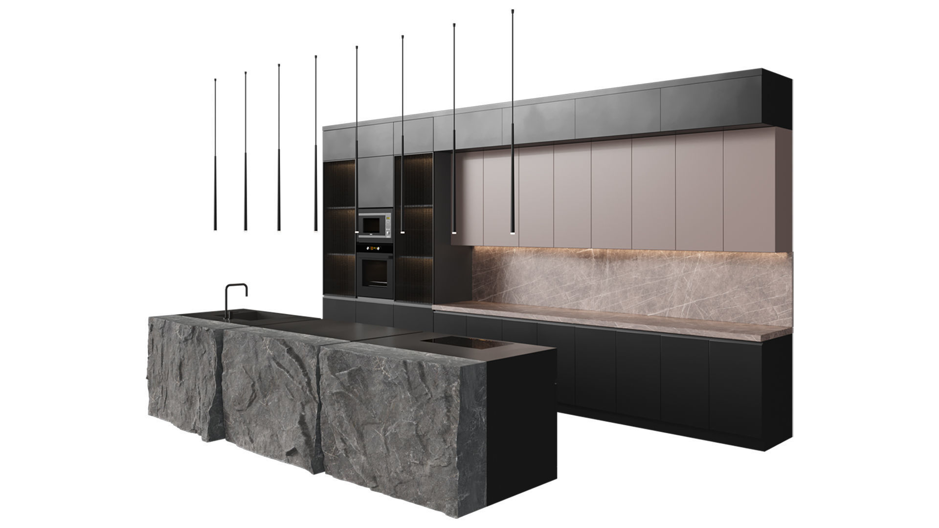 Modern Kitchen Set Designed By Sherzod 3D model_2