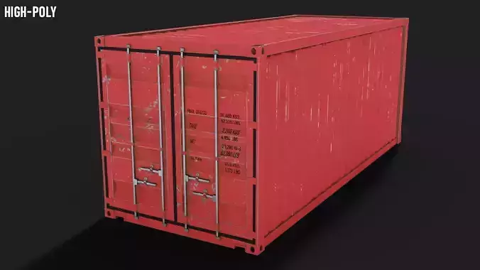 20ft Shipping Container Free low-poly 3D model