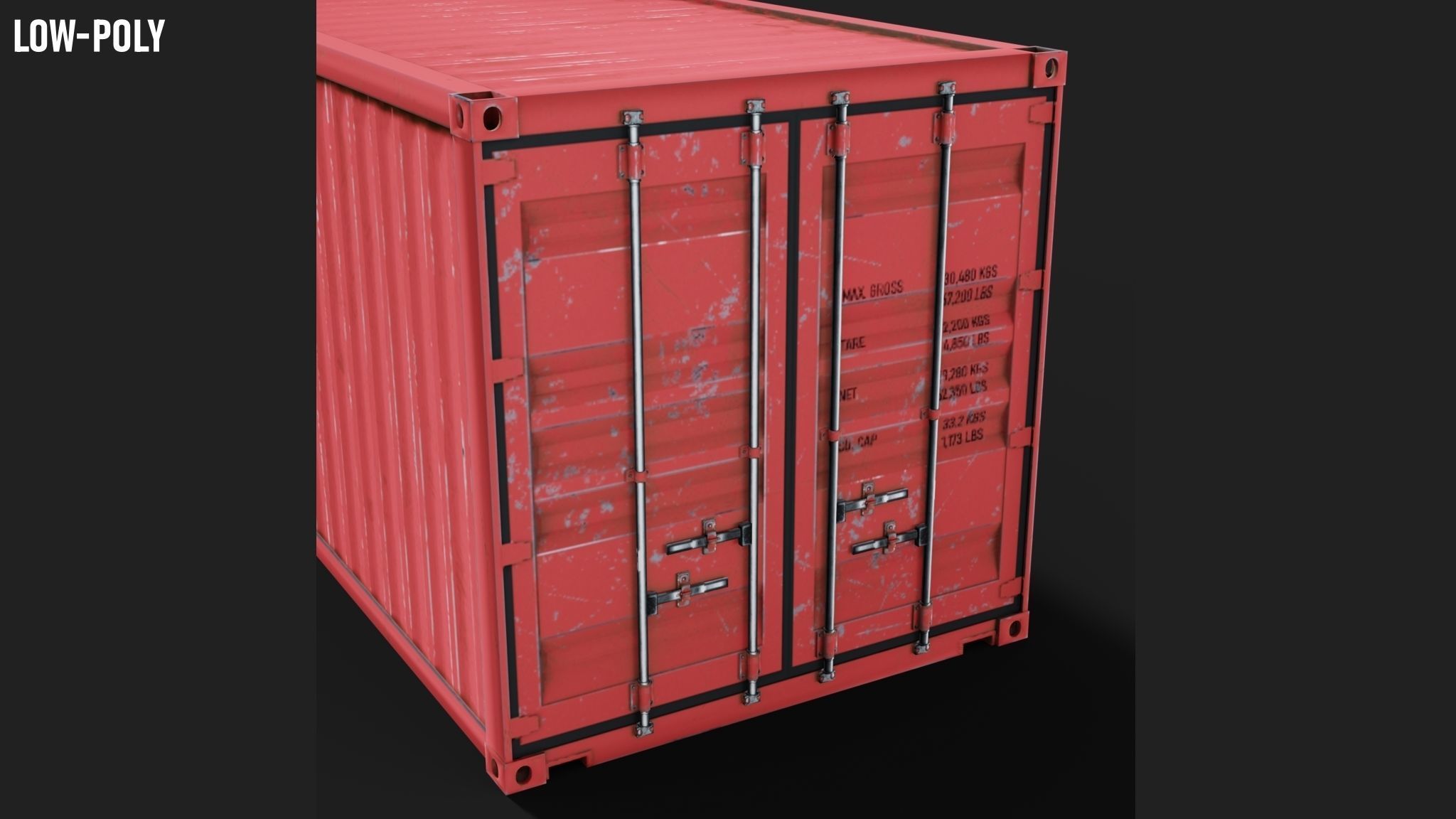 20ft Shipping Container Free low-poly 3D model_10