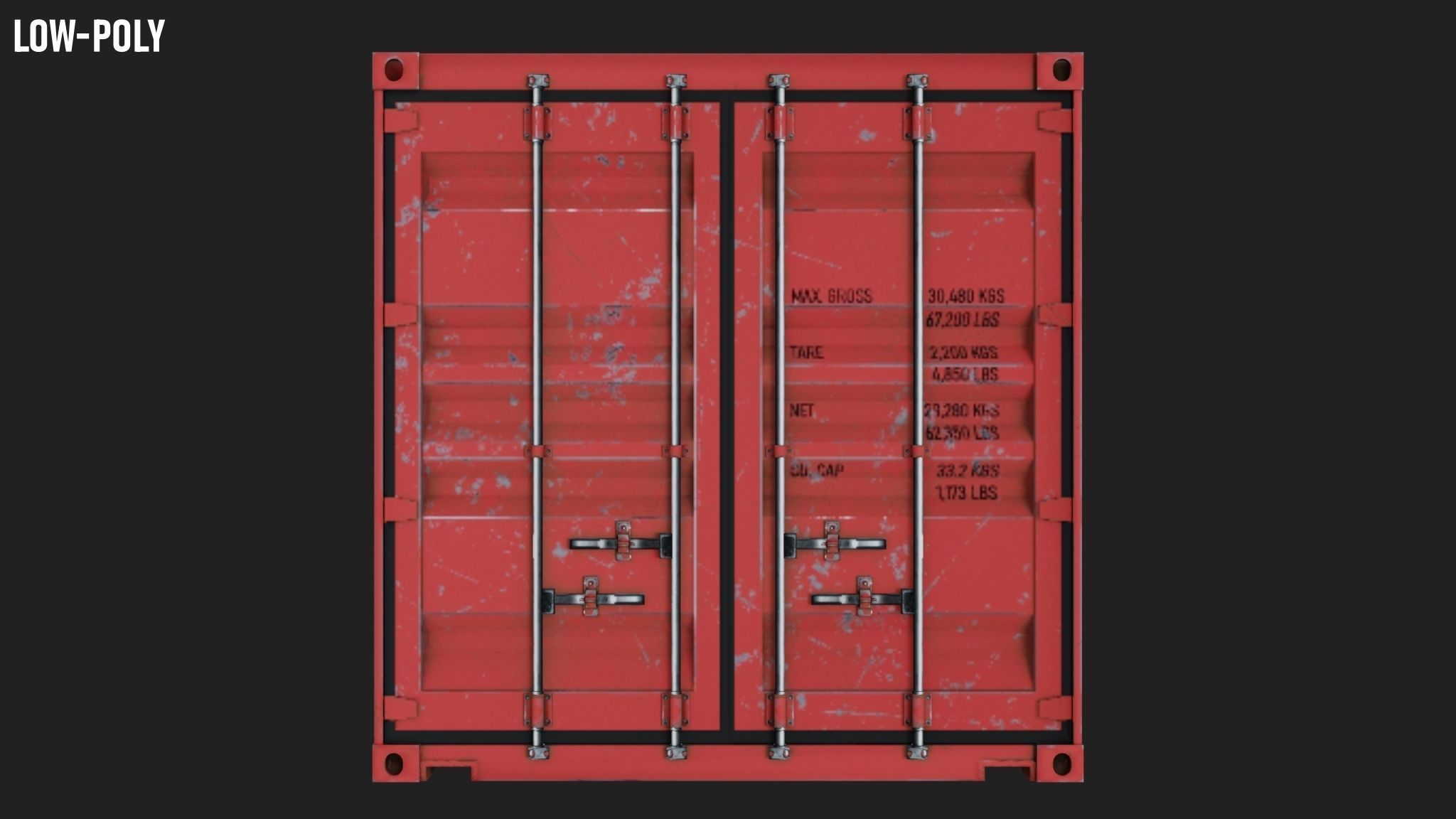 20ft Shipping Container Free low-poly 3D model_8