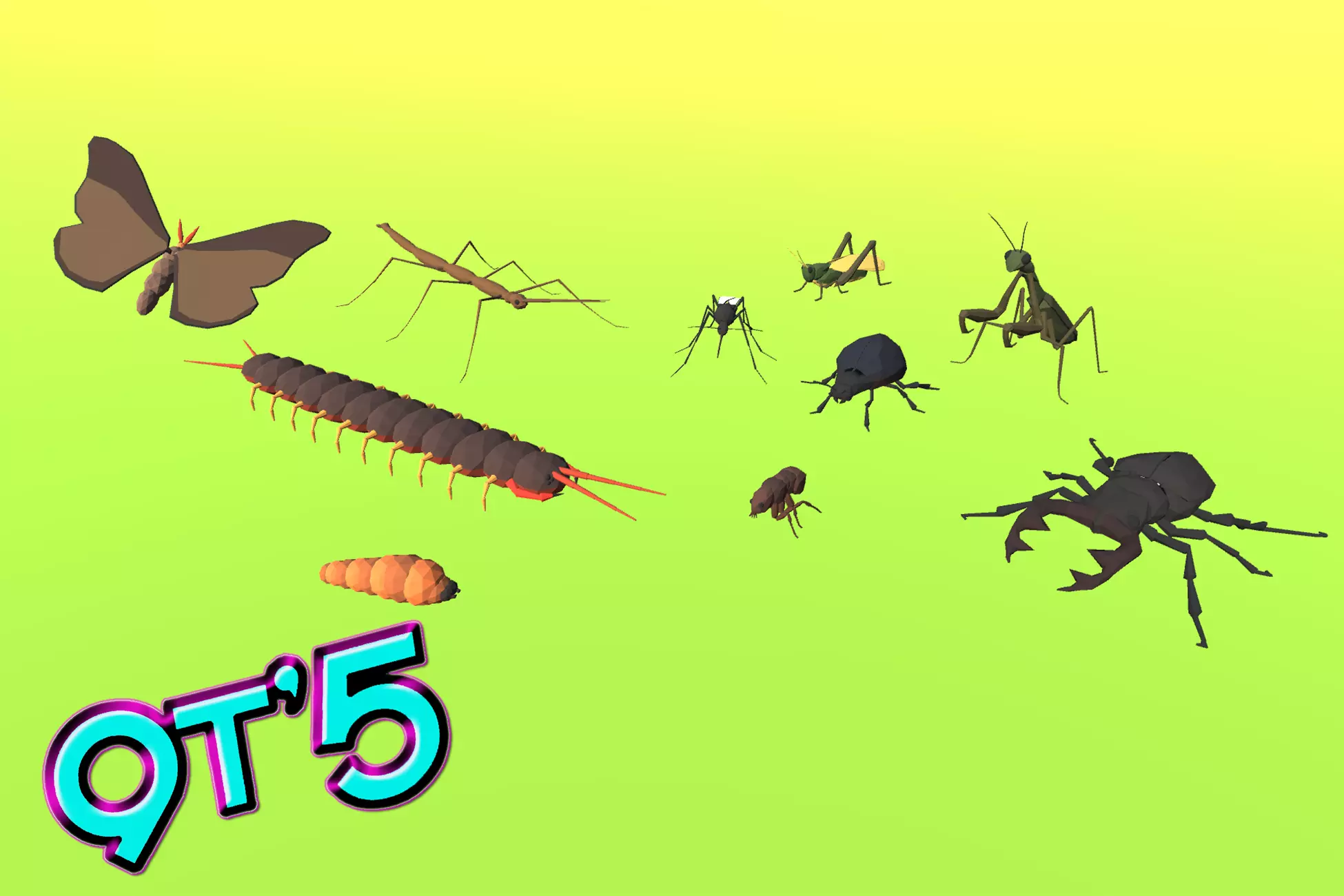9t5 Low Poly Insects 2 Low-poly 3D model_0
