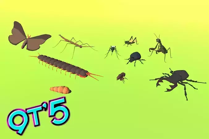 9t5 Low Poly Insects 2 Low-poly 3D model
