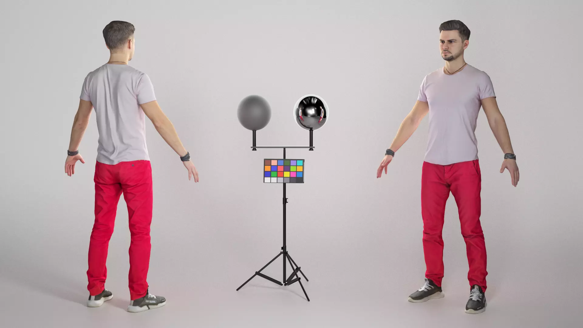 Handsome young man in A-pose 337 Low-poly 3D model_0