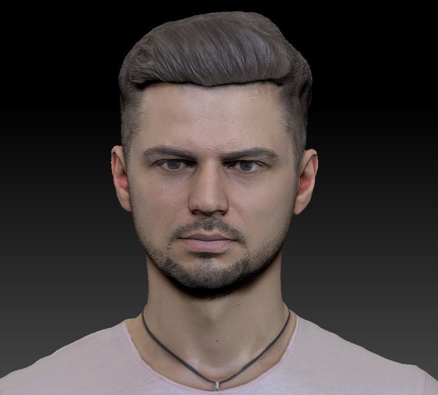 Handsome young man in A-pose 337 Low-poly 3D model_6