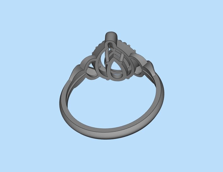 Solitaire women ring CAD 3dm stl 3D print model_39