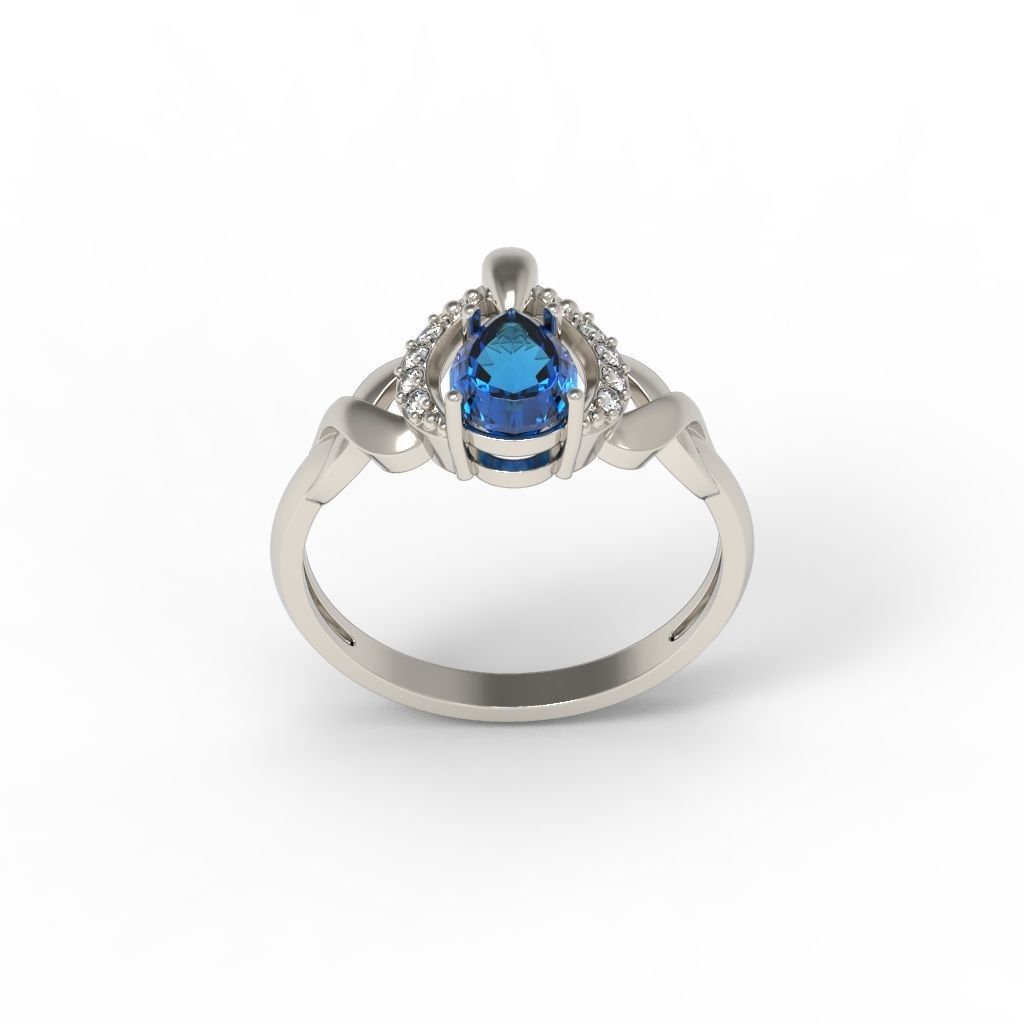 Solitaire women ring CAD 3dm stl 3D print model_15