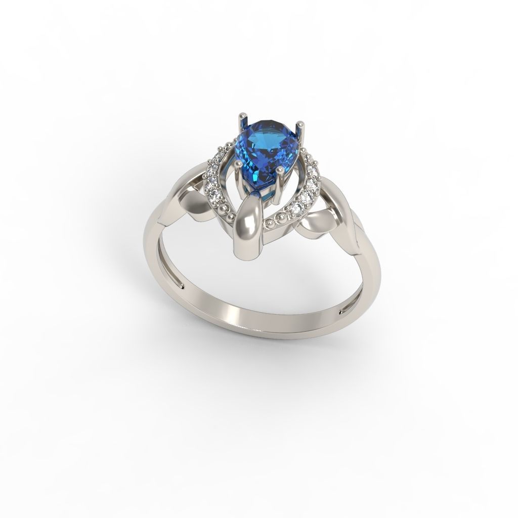 Solitaire women ring CAD 3dm stl 3D print model_21