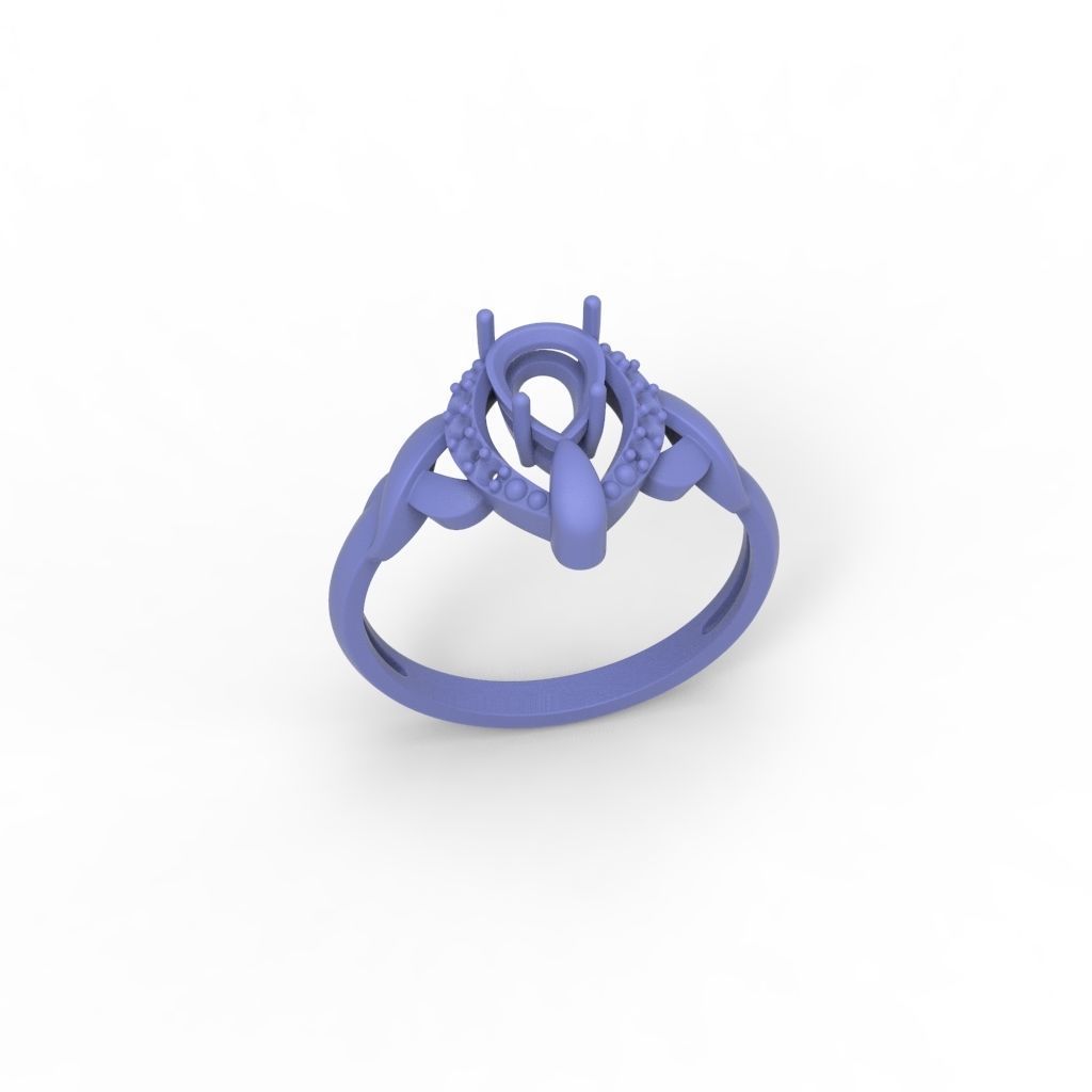 Solitaire women ring CAD 3dm stl 3D print model_31