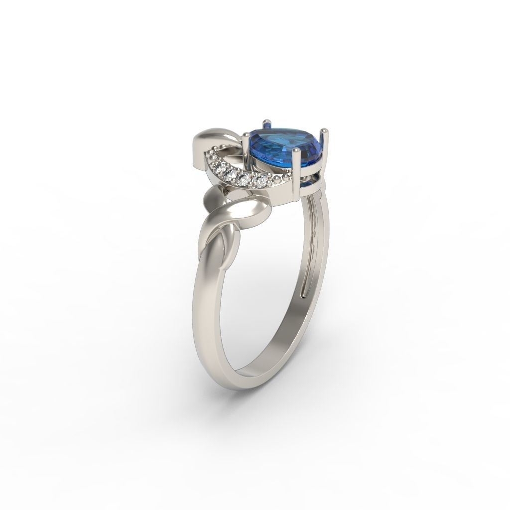 Solitaire women ring CAD 3dm stl 3D print model_17