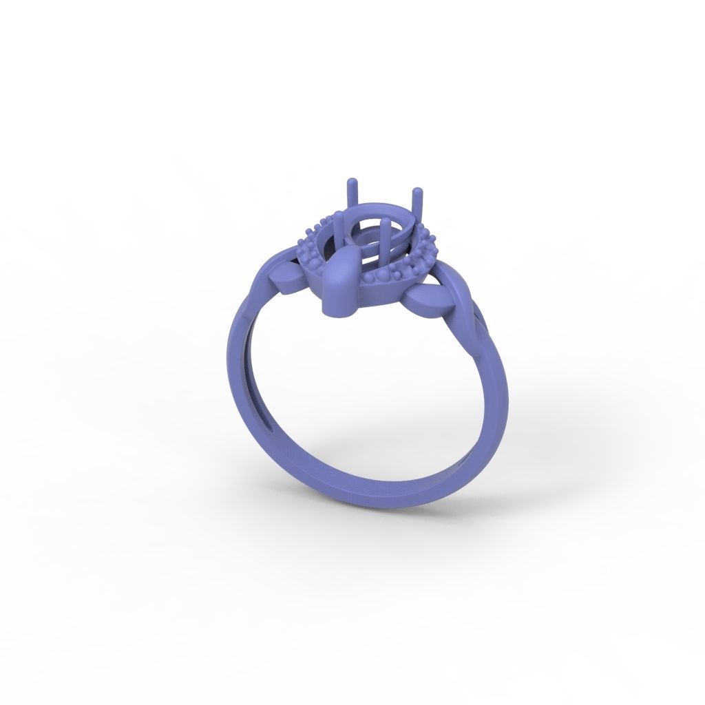 Solitaire women ring CAD 3dm stl 3D print model_32