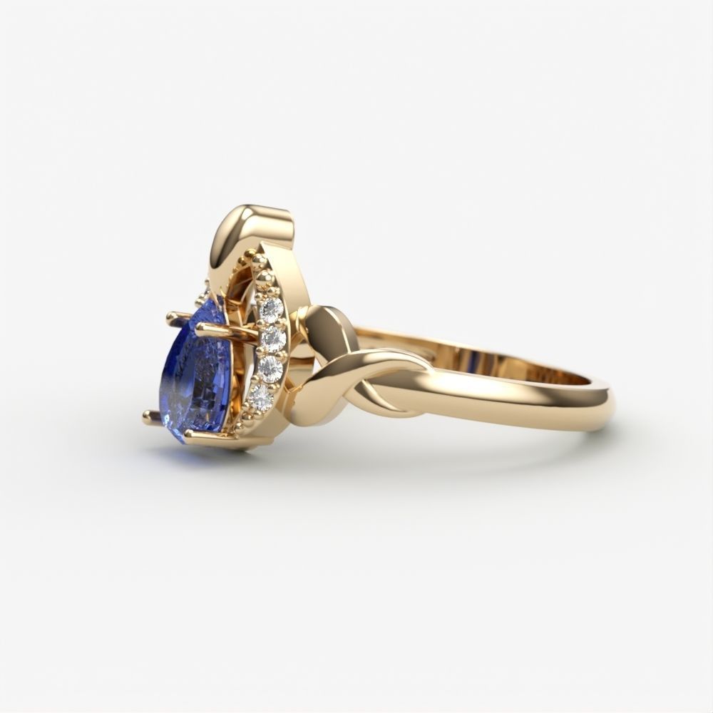 Solitaire women ring CAD 3dm stl 3D print model_7