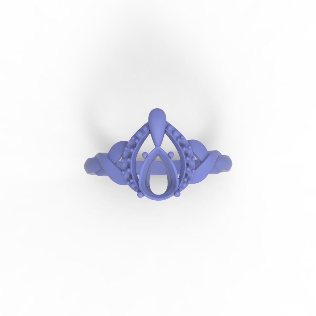 Solitaire women ring CAD 3dm stl 3D print model_27