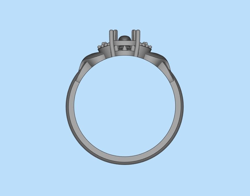 Solitaire women ring CAD 3dm stl 3D print model_36