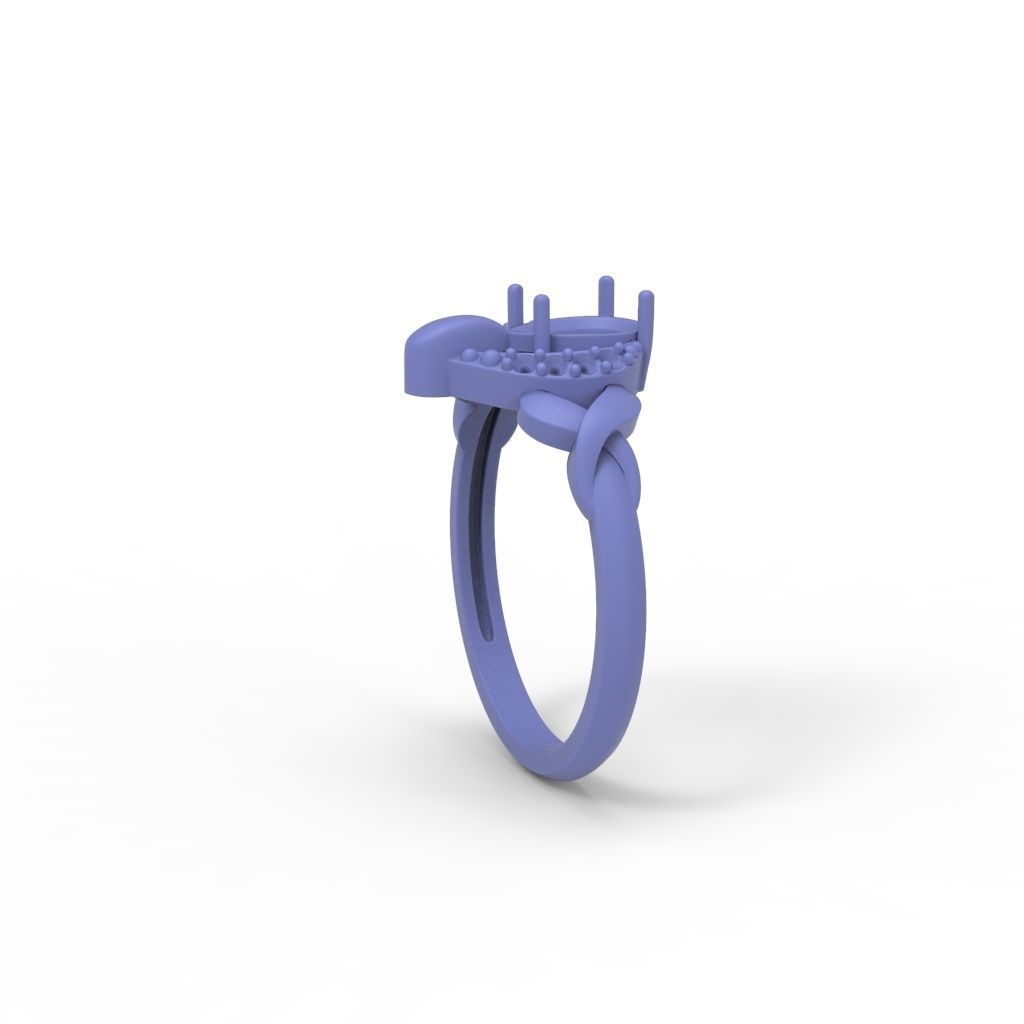 Solitaire women ring CAD 3dm stl 3D print model_33
