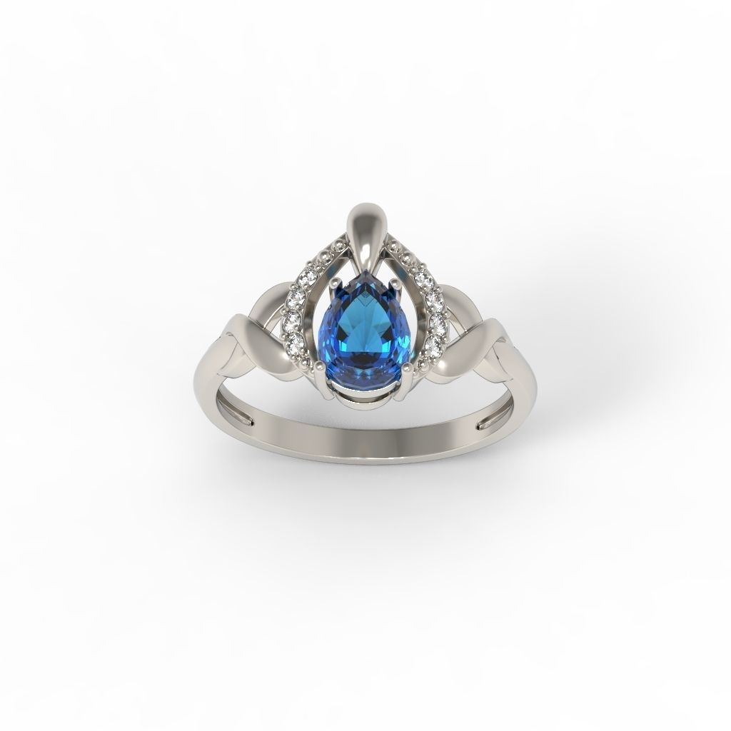 Solitaire women ring CAD 3dm stl 3D print model_14