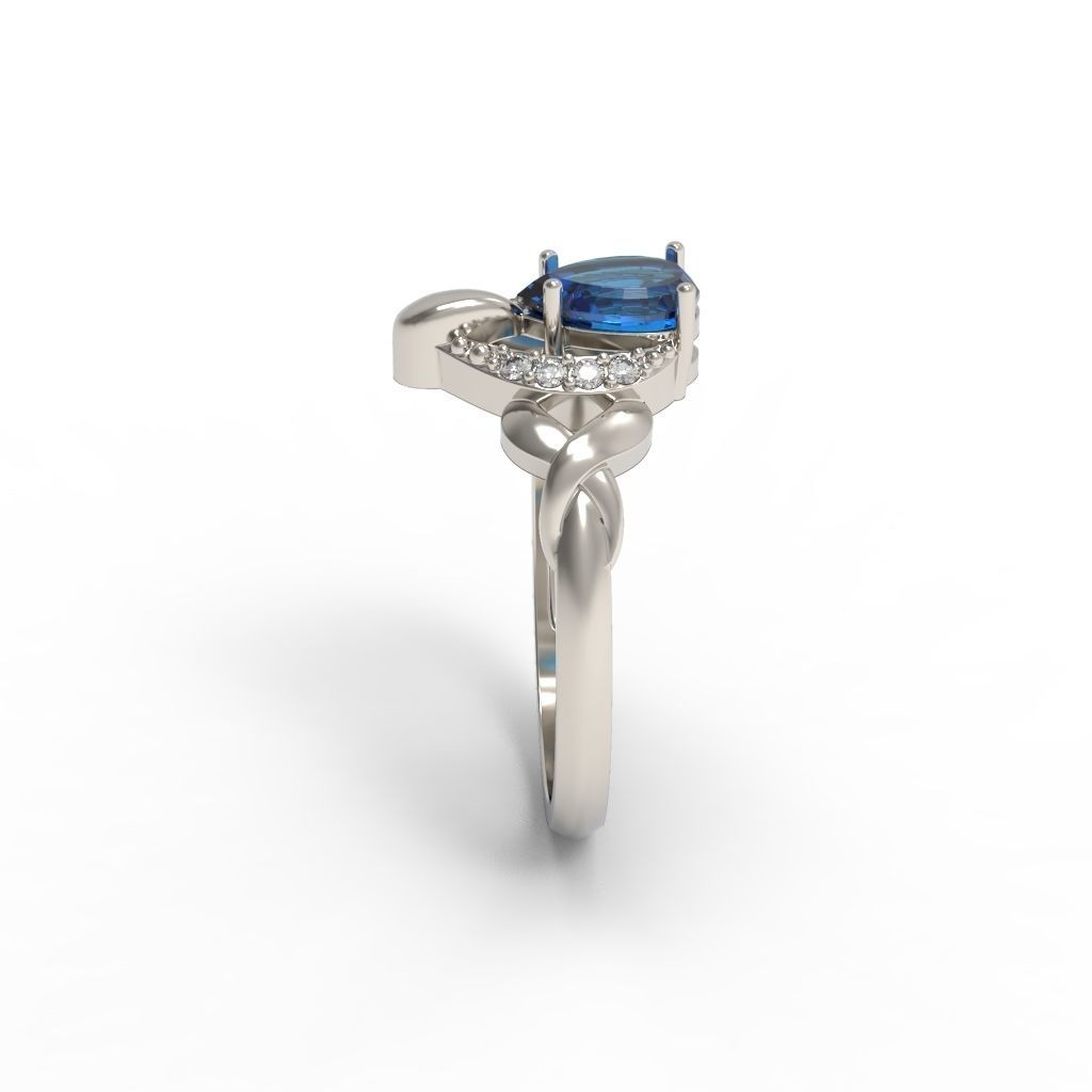Solitaire women ring CAD 3dm stl 3D print model_18