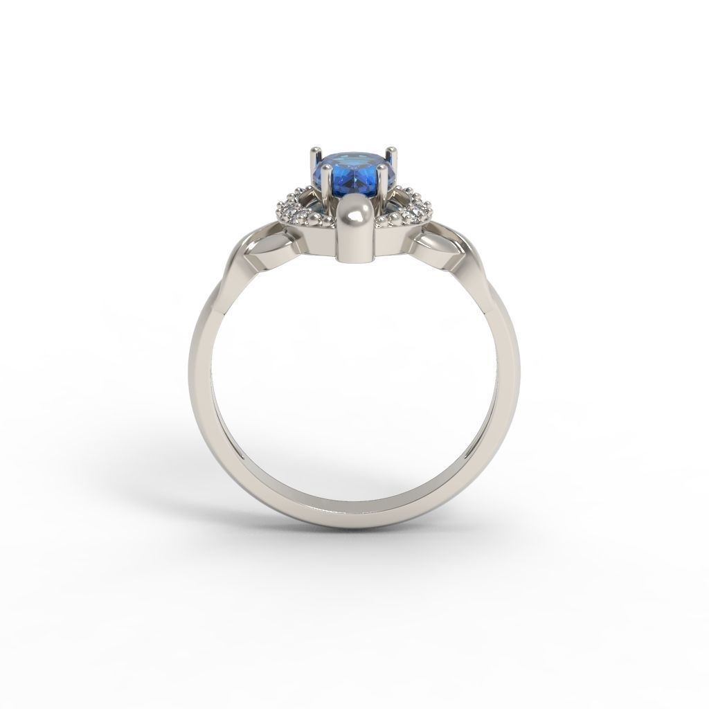 Solitaire women ring CAD 3dm stl 3D print model_22