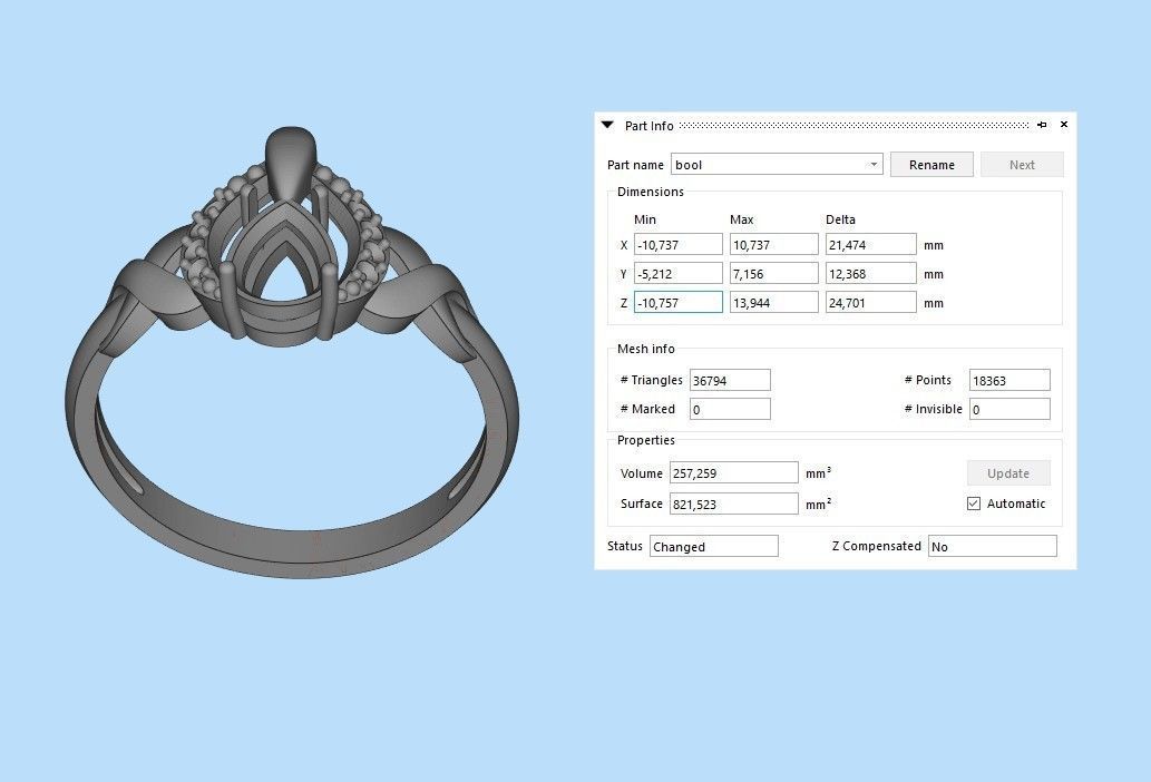 Solitaire women ring CAD 3dm stl 3D print model_12