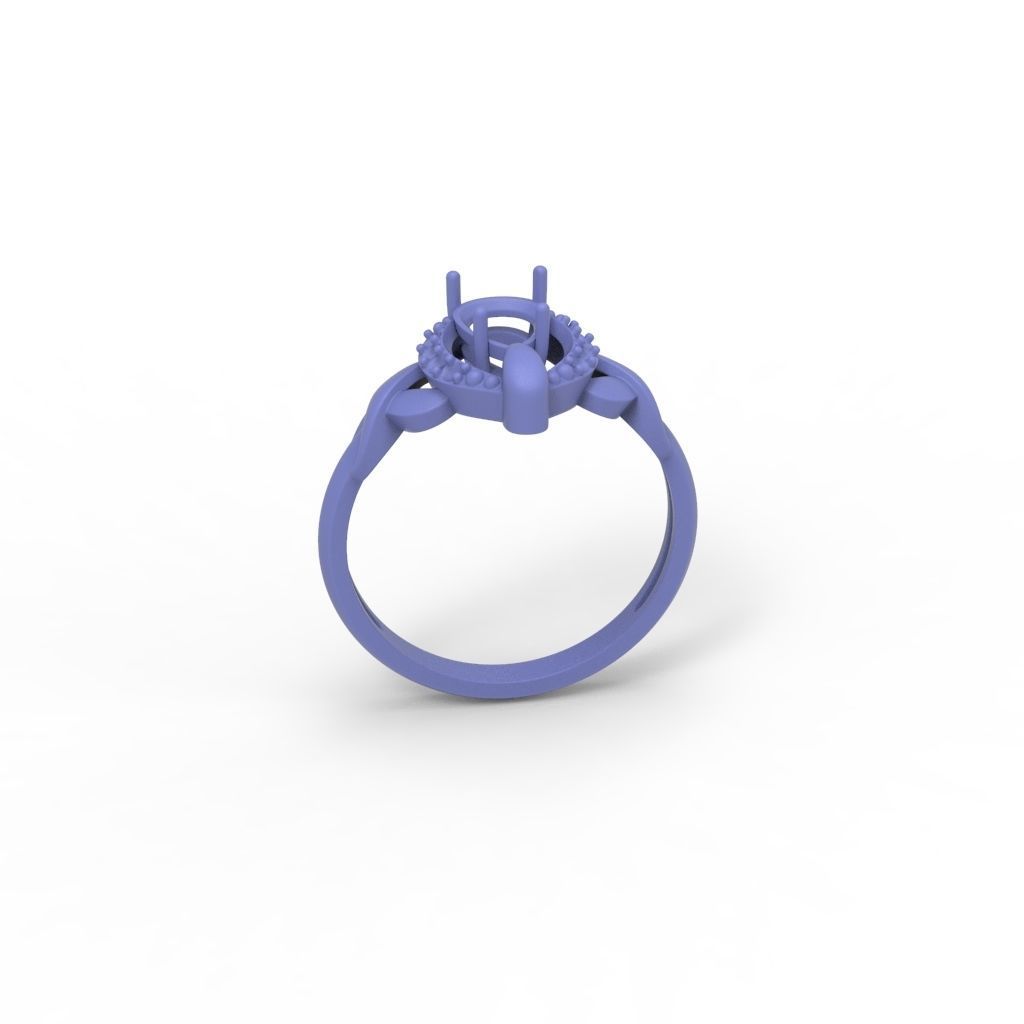 Solitaire women ring CAD 3dm stl 3D print model_30