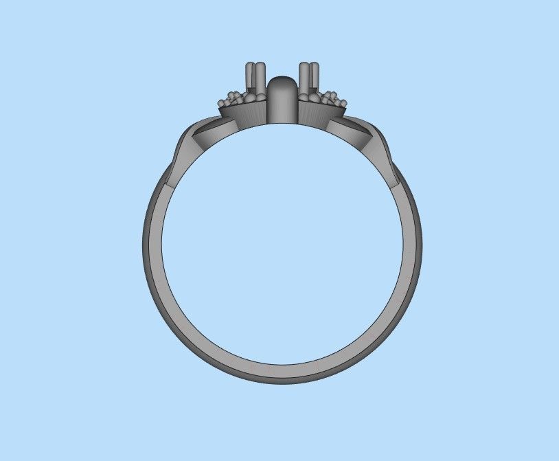 Solitaire women ring CAD 3dm stl 3D print model_38