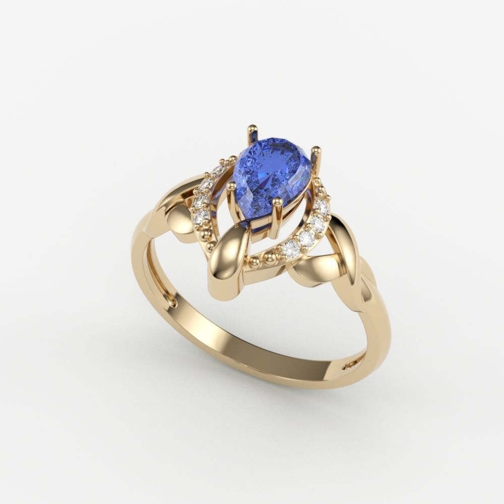 Solitaire women ring CAD 3dm stl 3D print model_6