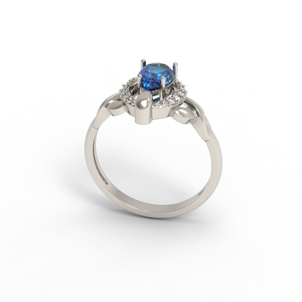 Solitaire women ring CAD 3dm stl 3D print model_20