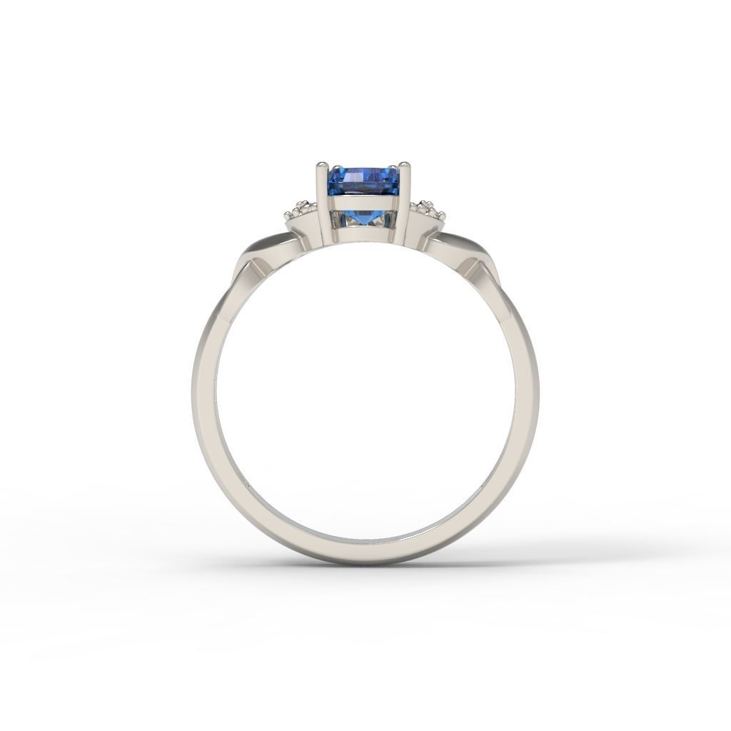 Solitaire women ring CAD 3dm stl 3D print model_24