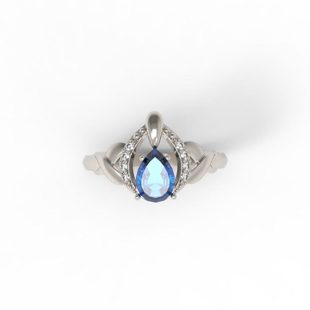 Solitaire women ring CAD 3dm stl 3D print model_25