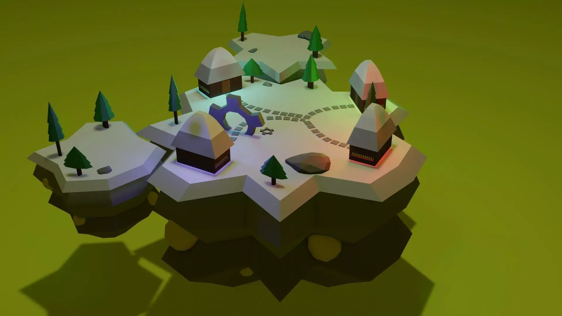 Low Poly Winter Island Free low-poly 3D model