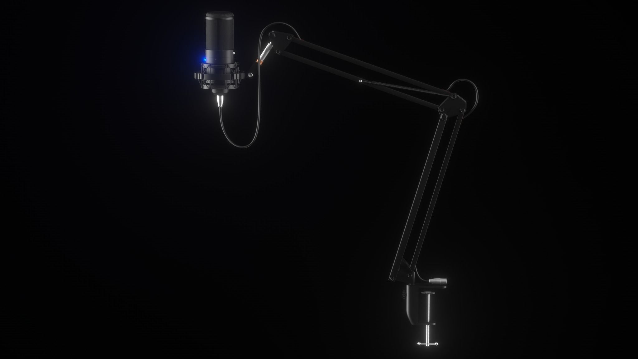 microphone Condenser microphone  Bracket 3D model_7