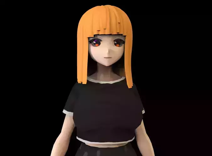 game ready Low Poly Anime Character  Low-poly 3D model
