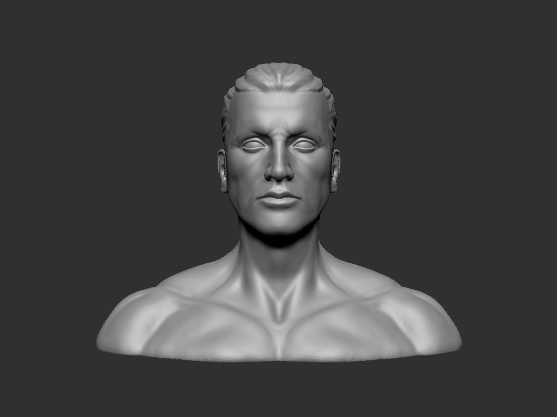 Male Head 6 3D print model_1