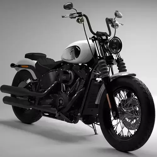 Harley Davidson Street Bob 2021 Stone Washed White Pearl  3D model