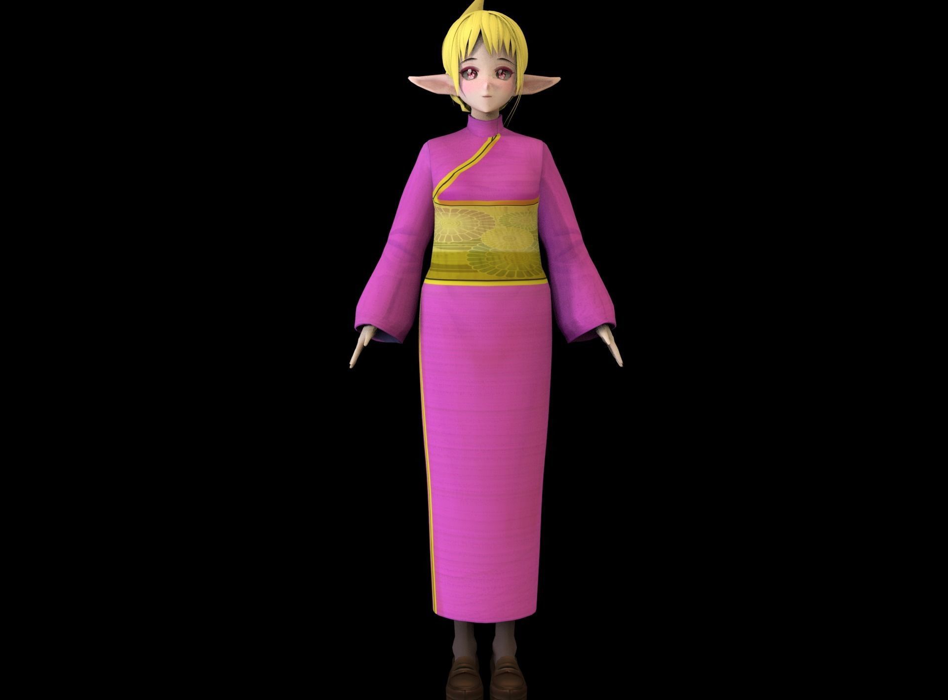 game ready Low Poly Anime Character 1 Low-poly 3D model_1