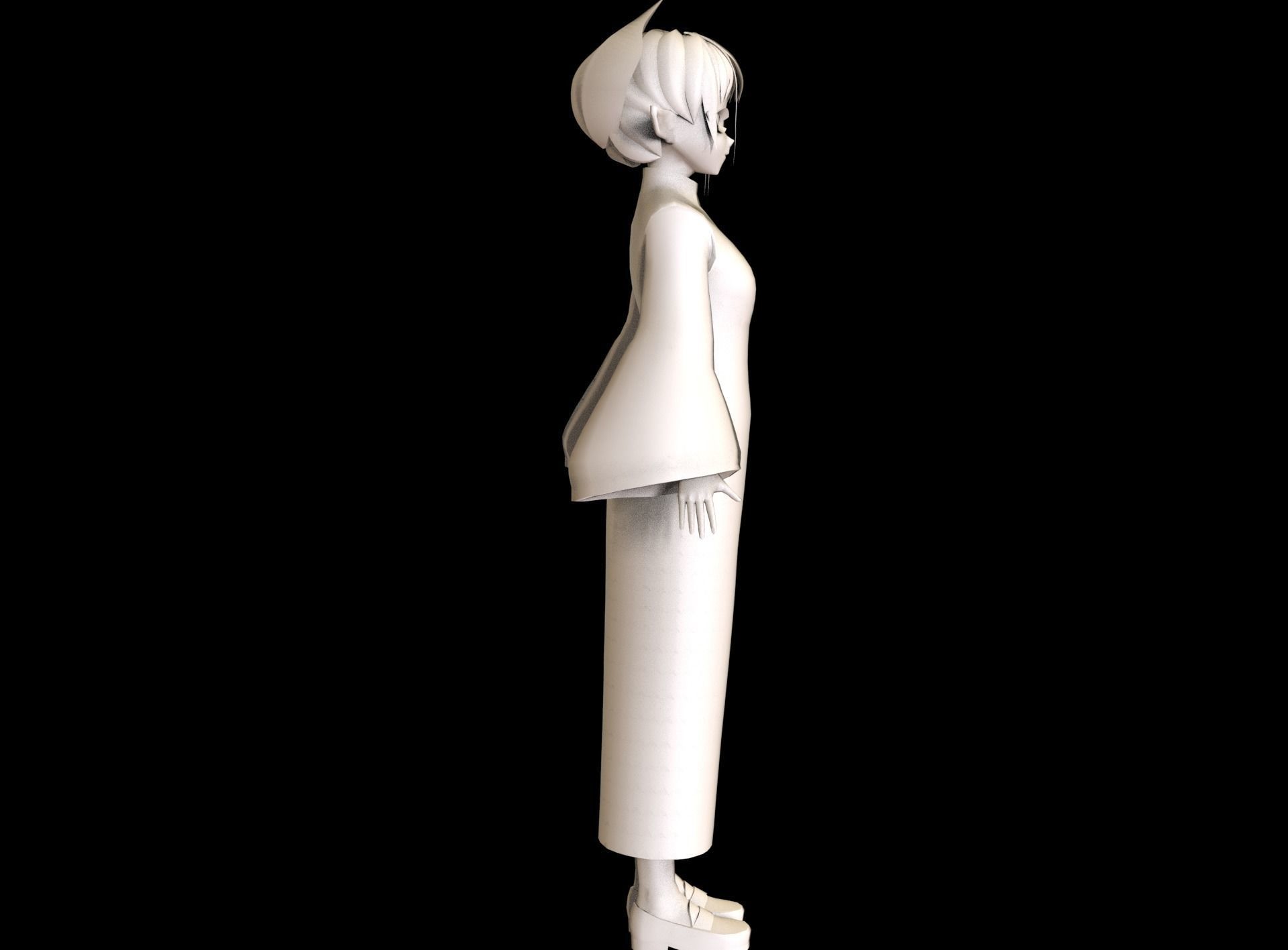 game ready Low Poly Anime Character 1 Low-poly 3D model_7