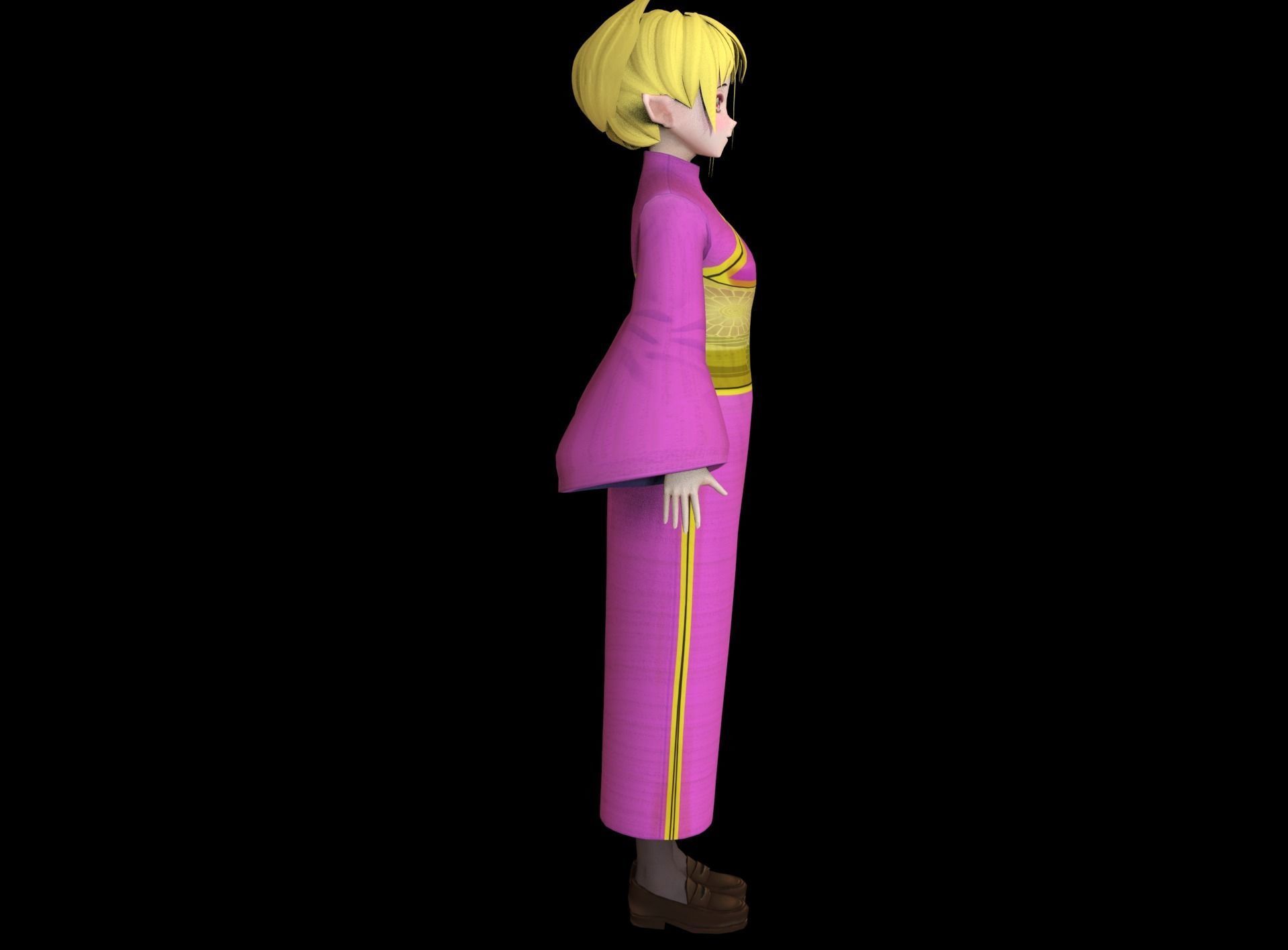 game ready Low Poly Anime Character 1 Low-poly 3D model_3