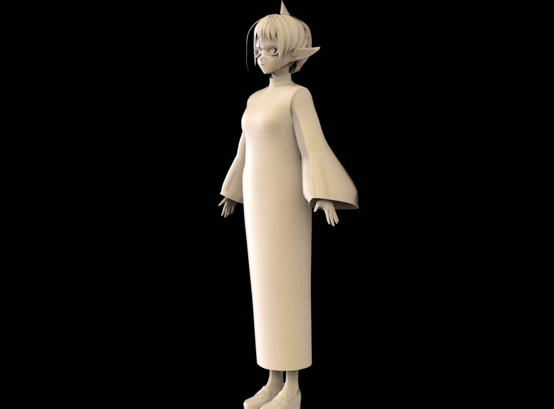 game ready Low Poly Anime Character 1 Low-poly 3D model_9