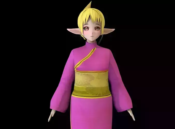 game ready Low Poly Anime Character 1 Low-poly 3D model