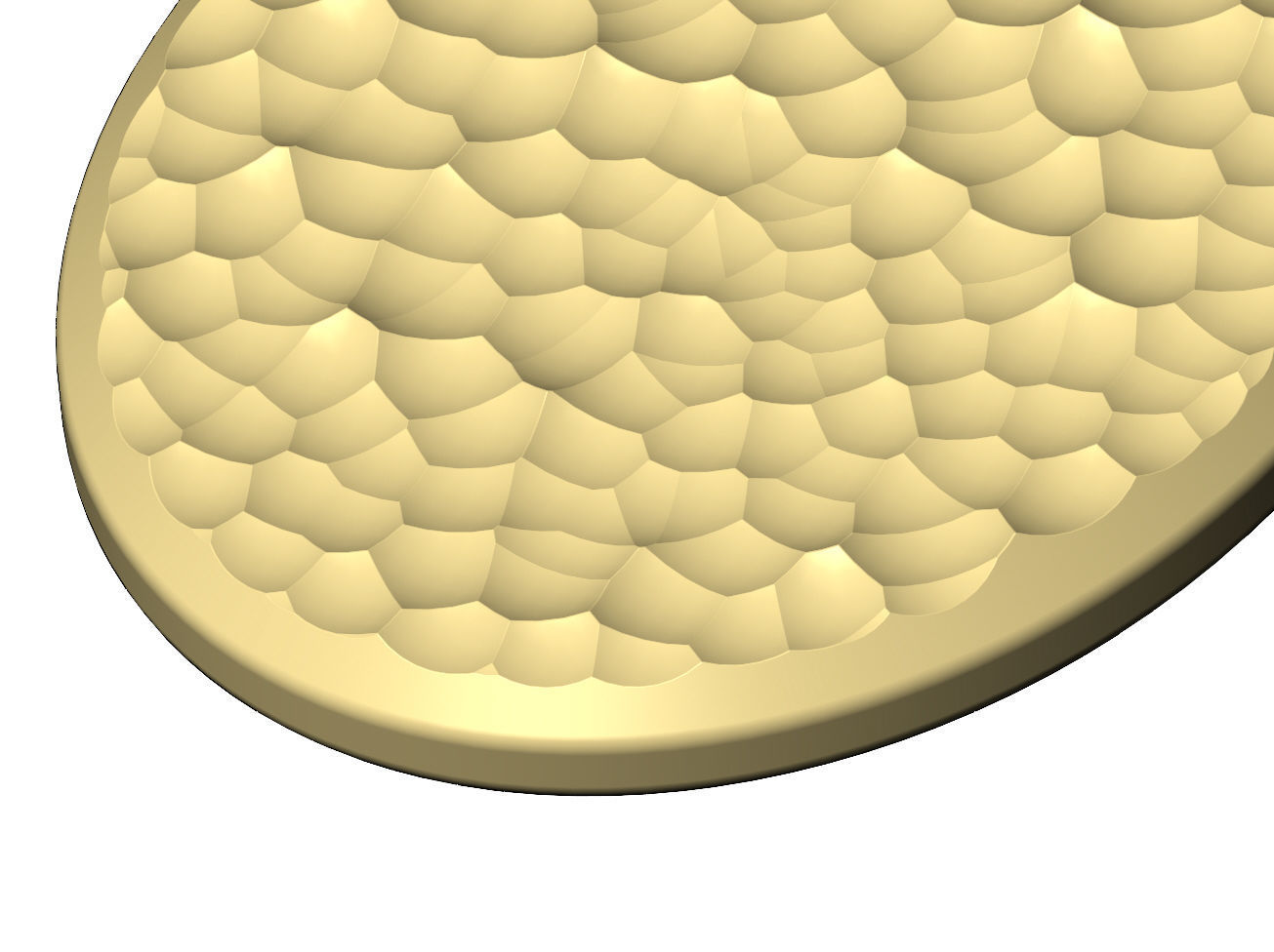 Hammered texture oval coin pendant and charm 3D print model_5