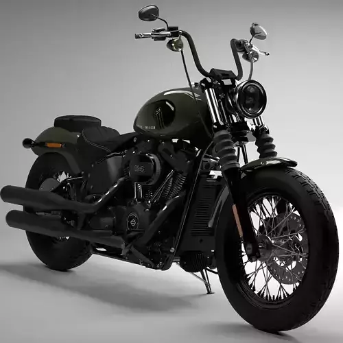 Harley Davidson Street Bob 2021 Deadwood Green 3D model