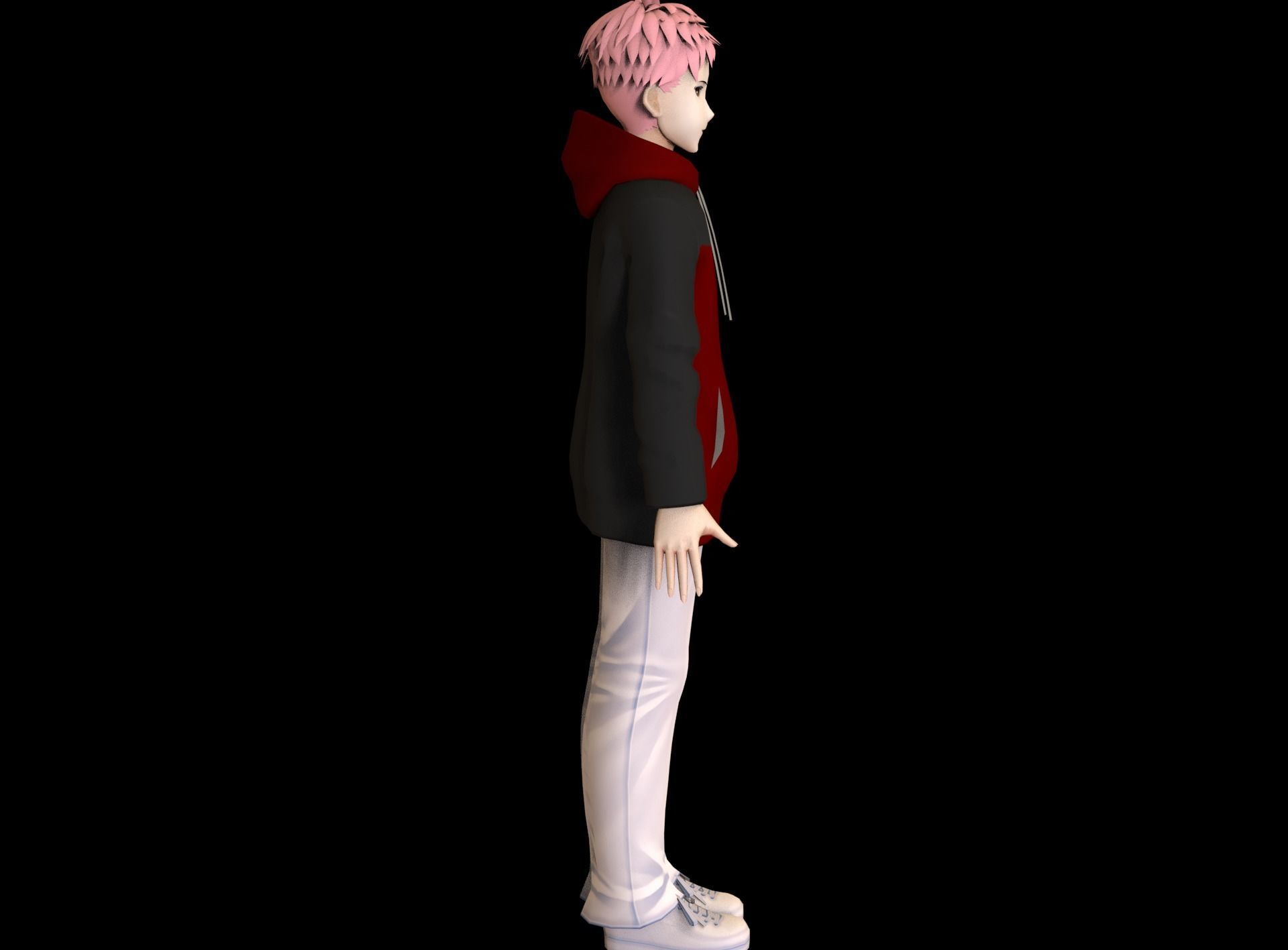 game ready Low Poly Anime Character 2 Low-poly 3D model_3